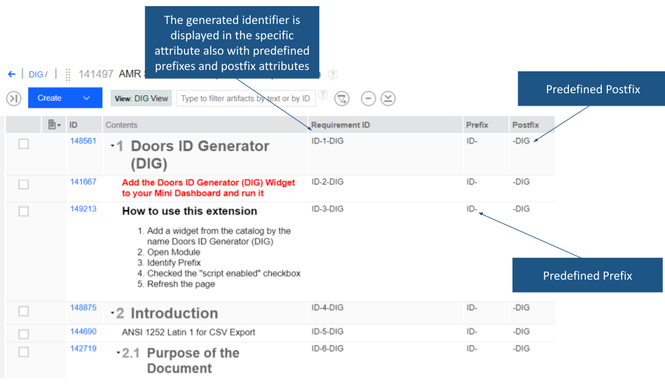 Result = the generated identifier is displayed in the specific attribute also with predefined prefixes and postfix attributes